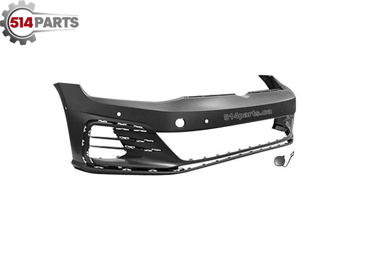 2018 - 2021 VOLKSWAGEN GTI FRONT BUMPER COVER without HEADLIGHT WASHER HOLES with 6 SENSOR HOLES - PARE-CHOC AVANT sans TROUS de LAVE-PHARE avec 6 TROUS de CAPTEU