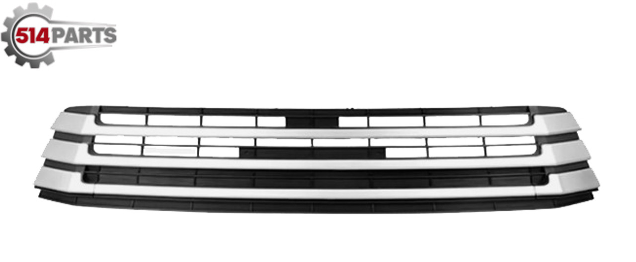 2017 - 2019 TOYOTA HIGHLANDER and HIGHLANDER HYBRID LE AND XLE MODELS FRONT LOWER BUMPER COVER GRILLE SILVER FOR use without CAMERA - CALANDRE INFERIEUR pour PARE-CHOCS AVANT ARGENT a UTILISER sans CAMERA