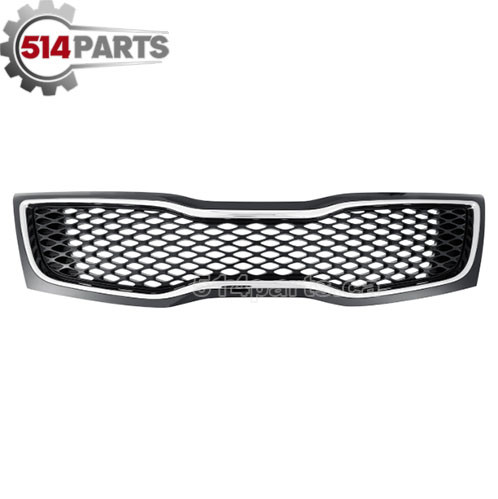 2014 - 2015 KIA OPTIMA USA BUILT EX AND LX FRONT BUMPER COVER GRILLE BLACK with CHROME FRAME - GRILLE DE COUVERCLE DE PARE-CHOCS AVANT NOIRE AVEC CADRE CHROME