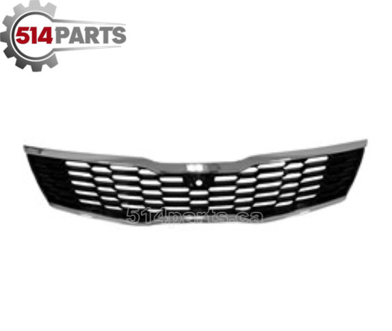 2019 - 2020 KIA OPTIMA EXCEPT SX FRONT BUMPER COVER GRILLE BLACK with CHROME FRAME FOR USE WITH CAMERA - GRILLE DE COUVERCLE DE PARE-CHOCS AVANT NOIRE AVEC CADRE CHROMÉ