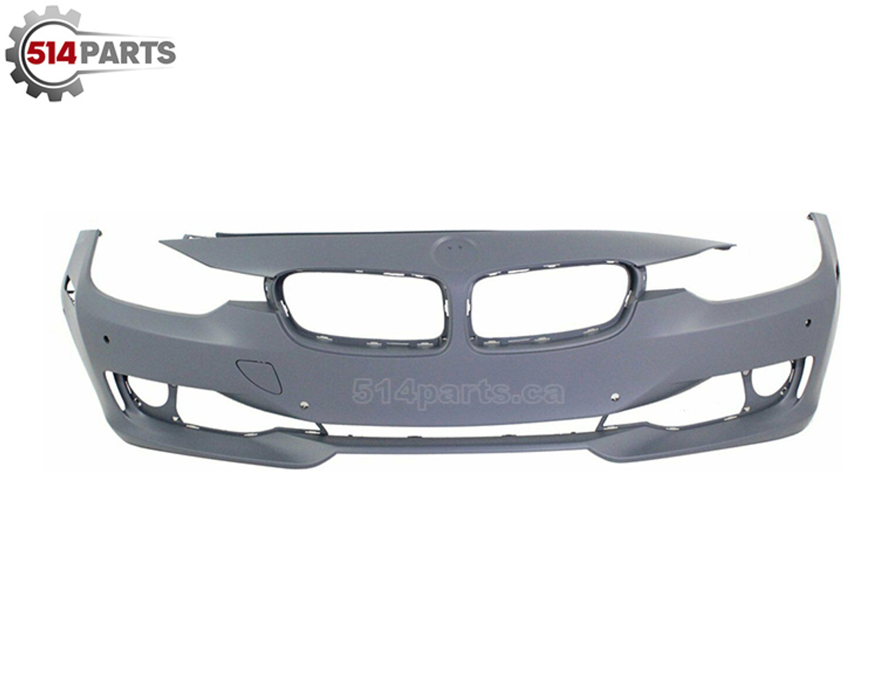 2012 - 2015 BMW 3 SERIES FRONT BUMPER with SENSORS/CAMERA without HEADLIGHTS WASHER/PARK DISTANCE CONTROL/MOLDING HOLES- PARE-CHOC AVANT avec SENSOR/CAMERA sans LAVE PHARES/PARK DISTANCE CONTROL/MOLDING