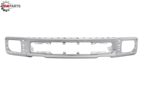 2015 - 2017 FORD F150 CHROME STEEL FRONT BUMPER FACE BAR with FOG LIGHT HOLES with END CAPS - PARE-CHOCS AVANT en ACIER CHROMEE avec TROUS ANTIBROUILLARD avec EXTREMITE PARE-CHOC