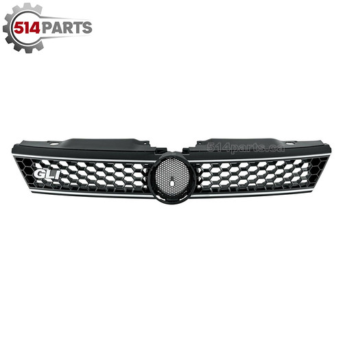 2011 - 2014 VOLKSWAGEN JETTA GLI FRONT BUMPER COVER GRILLE BLACK with CHROME STRIPS - CALANDRE NOIR/CHROME pour PARE-CHOCS AVANT 2011 - 2014 VOLKSWAGEN JETTA GLI FRONT BUMPER COVER GRILLE BLACK with CHROME STRIPS - CALANDRE NOIR/CHROME pour PARE-CHOCS AVANT