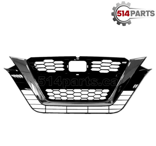 2019 - 2021 NISSAN ALTIMA PLATINUM/EDITION ONE MODEL FRONT BUMPER COVER GRILLE BLACK with CHROME MOLDING with CAMERA - CALANDRE pour PARE-CHOCS AVANT NOIR avec MOULURE CHROME avec CAMERA