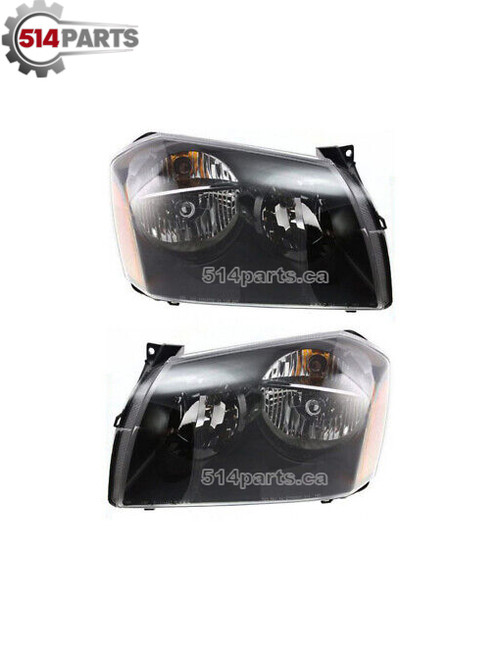 2005 - 2007 DODGE MAGNUM HEADLIGHTS with BLACK BEZEL - PHARES AVANT avec LUNETTE NOIR