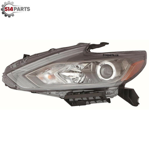 2016 - 2018 NISSAN ALTIMA HEADLIGHTS HALOGEN with BLACK BEZEL without LED DRL - PHARES AVANT HALOGENE AVEC LUNETTE NOIRE SANS FEU DE JOUR a LED