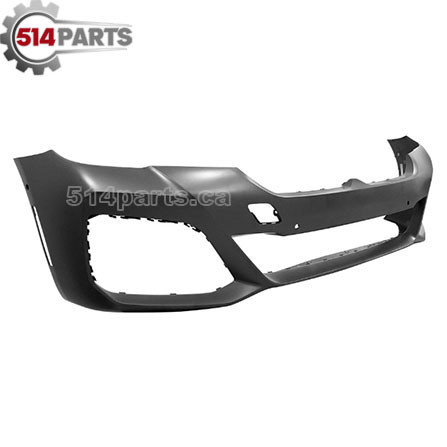2021 - 2023 BMW 5 SERIES WITH M-PACKAGE FRONT BUMPER COVER WITH 4 PARK ASSIST SENSOR HOLES - CACHE DU PARE-CHOCS AVANT AVEC TROUS POUR CAPTEURS D'ASSISTANCE AU STATIONNEMENT