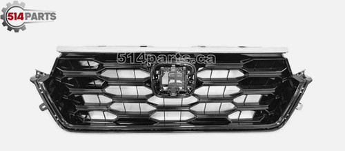 2023 - 2025 HONDA CRV GAS EX/EX-L AND SPORT MODELS FRONT UPPER GRILLE GLOSS BLACK WITH CHROME MOLDING - CALANDRE SUPERIEURE AVANT