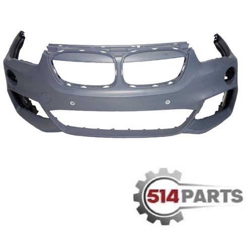 2016 - 2019 BMW X1 FRONT BUMPER COVER WITH PARK ASSIST WITH PARK DISTANCE WITH HEAD LIGHTS WASHER WITH M-PKG  PARE-CHOC AVANT AVEC PARK ASSSIST AVEC PARK DISTANCE AVEC LAVE PHARES AVEC M PKG