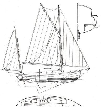 22' Kittiwake Canoe Yawl Plans - Duckworks