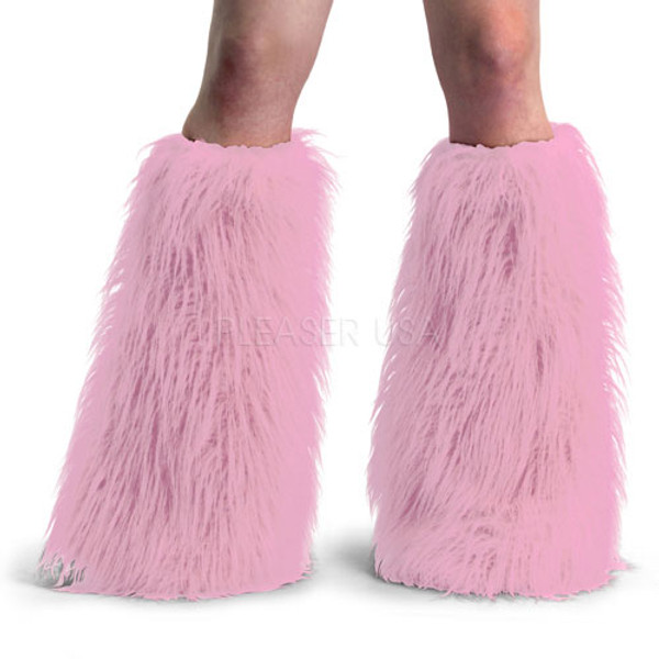 Pink Faux Fur Leg Warmers