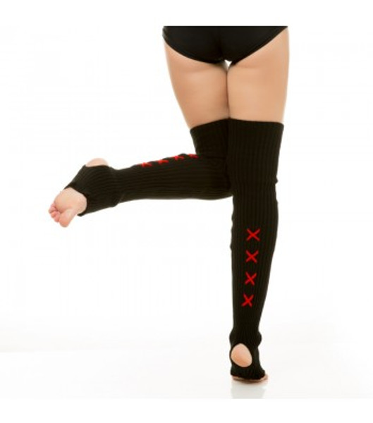 Black & Red Acrylic Leg Warmers 1