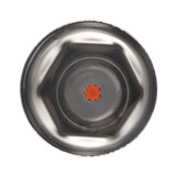 33mm X 2" Chrome Steel Reflector Nut Cover With Flange - Amber (50 Pcs)