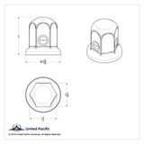 Chrome Steel Standard Nut Cover With Flange