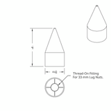 33mm X 4-1/8" Chrome Plastic Spike Nut Cover - Thread-On