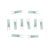16-14 AWG #8 Stud CS Heat Shrink Spade Terminal - Blue (10-Pack)