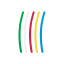 Assorted 1/8" Blue,Clear,Green,Red,Yellow Heat Shrink Tubing, 4" Long (10-Pack)