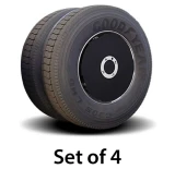 22.5" Twist & Lock Black ABS Plastic Dual Drive Aero Covers