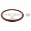 18" Lady Steering Wheel With Chrome Horn Bezel And Horn Button - Woodgrain