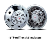 16" Stainless Ford Transit Simulators American Road Style - Dual Wheels - No Ext. Kit