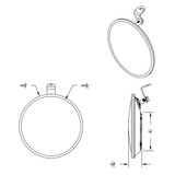 8-1/2" 430 Stainless Steel Convex Mirror With LED
