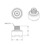 M30X3.5 Thread-On Shift Knob Mounting Adapter For Eaton Fuller Style 9/10 Shifter