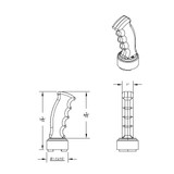 Thread-On Pistol Grip Gearshift Knob With Chrome 9/10 Speed Adapter