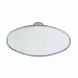 Oval Chrome Plated Aluminum Interior Rear View Mirror With Glue-On Mount