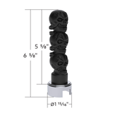 Thread-On 3-Skull Gearshift Knob With Adapter For Eaton-Fuller 13/15/18 Speed Shifter