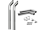 6 Inch Dia Cowboy Tip Exhaust Kit with 120 Inch Tall One Piece Top Pipe PB