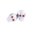 Chrome Skull With Jewel Eyes License Plate Fastener (2-Pack)