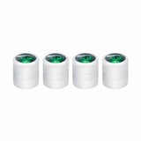 Chrome Round Valve Caps With Color Crystal (4-Pack)