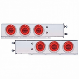 3-3/4" Bolt Pattern Deluxe Stainless Spring Loaded Light Bar With 6X 21 LED 4" GloLight (Pair)