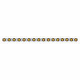 79-1/2" Stainless Bumper Light Bracket With 16X 9 LED 2" Light & Grommets - Amber LED/Amber Lens