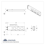 3-3/4" Bolt Pattern SS Spring Loaded Bar With 6X 4" 10 LED Lights & Visors -Red LED/Clear Lens (Pair)