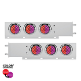 3-3/4" Bolt Pattern SS Spring Loaded Light Bar With 6X Double Fury 19 LED Lights & Visors