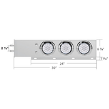 2.5" Bolt Pattern SS Spring Loaded Light Bar With 6X Double Fury 19 LED Lights & Visors