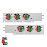 2" Bolt Pattern SS Spring Loaded Light Bar With 6X Double Fury 19 LED Lights & Visors