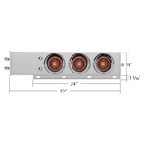 2.5" Bolt Pattern Chrome Spring Loaded Light Bar With 6X 4" 13 LED Abyss Lights (Pair)