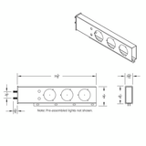 2.5" Bolt Pattern SS Spring Loaded Bar With 6X 4" 13 LED Abyss Lights & Visors - Red LED/Red Lens (Pair)