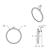 430 Stainless Steel Convex 320R Convex Mirror - Offset Mounting Stud