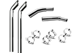6 Inch Dia Cowboy Tip Exhaust Kit with 120 Inch Tall One Piece Top Pipe KW