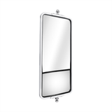 7" X 16" 430 Stainless Steel West Coast Style Mirror With Convex Lower Mirror - Heated