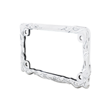 Motorcycle License Plate Frame - Chrome Flame & Frame