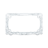 Motorcycle License Plate Frame - Chrome Flame & Frame