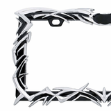 Tribal Flame License Plate Frame - Chrome