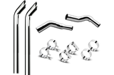 6 Inch Dia Cowboy Tip Exhaust Kit with 120 Inch Tall One Piece Top Pipe KW