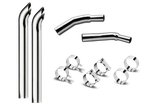 6 Inch Dia Hoosier Tip Exhaust Kit with 120 Inch Tall One Piece Top Pipe KW