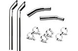 6 Inch Dia Cowboy Tip Exhaust Kit with 114 Inch Tall One Piece Top Pipe KW