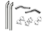 6 Inch Dia Hoosier Tip Exhaust Kit with 120 Inch Tall One Piece Top Pipe KW